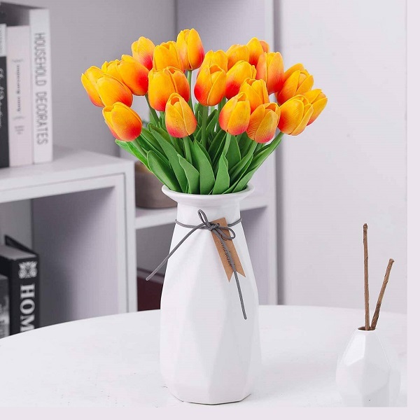 Hoa Tulip giả trang trí màu cam đẹp lung linh - Thiên Phát Decor